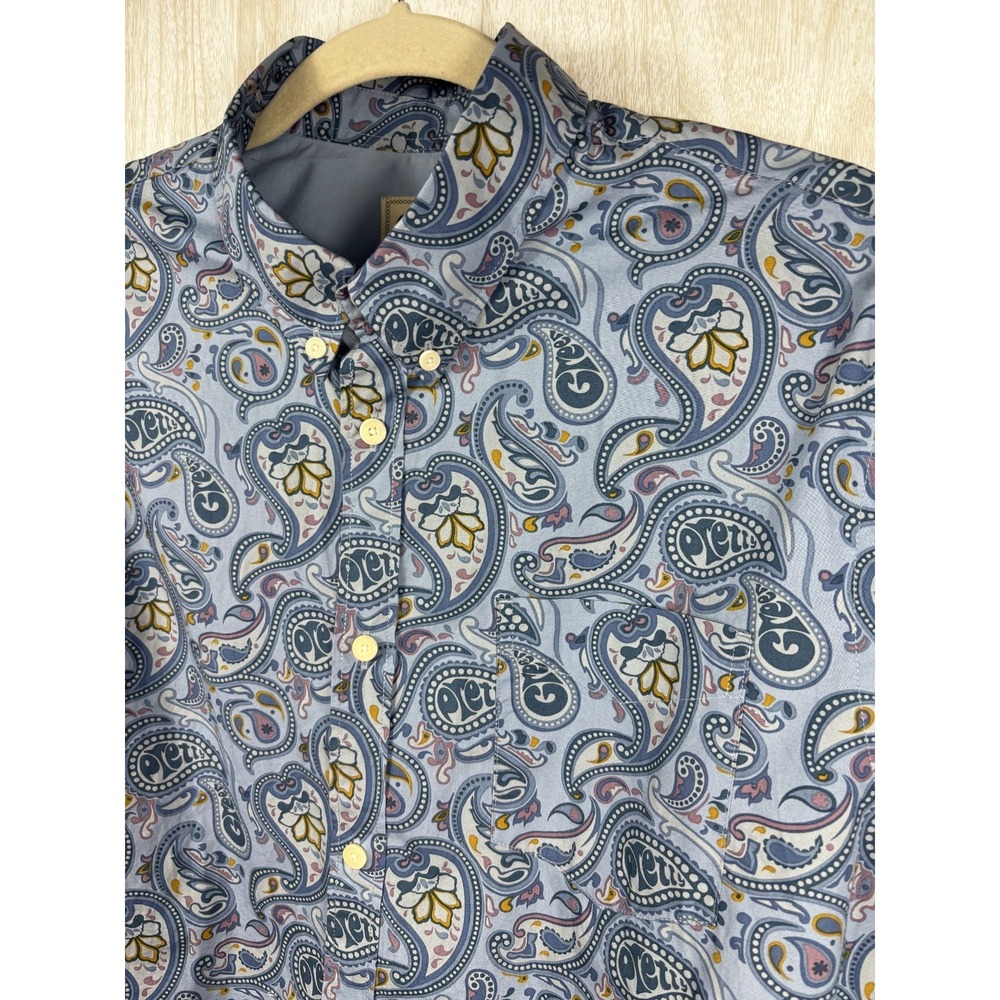 Pretty Green Paisley Shirt L Floral Slim Fit Mod Retro Britpop - Picture 5 of 11
